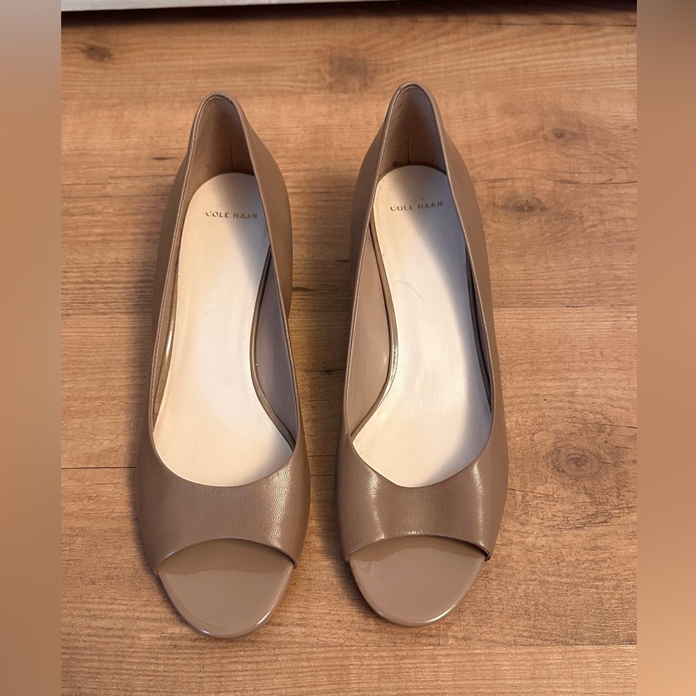 Cole Haan Peep Toe Wedges LIKE NEW